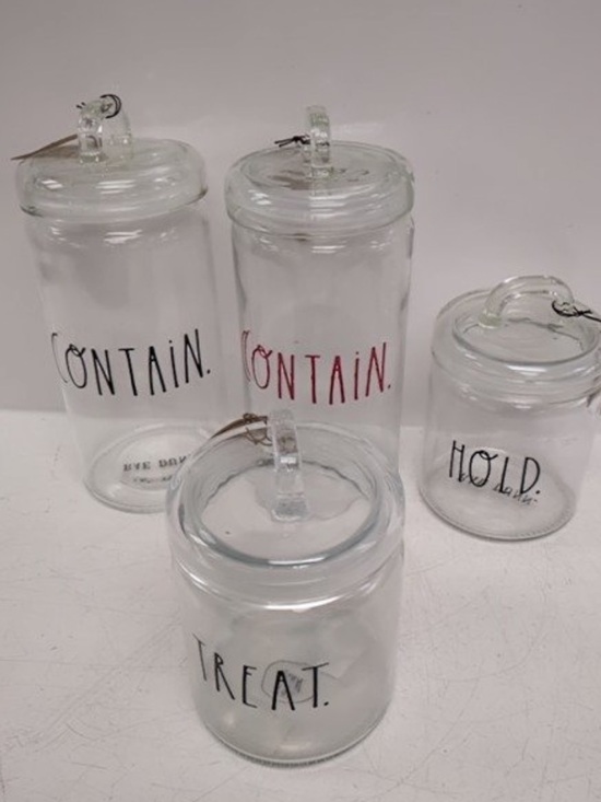 Rae Dunn Other - NWT RAE DUNN Glass Kitchen Storage Jar with Lid - Clear contain/treat/hold